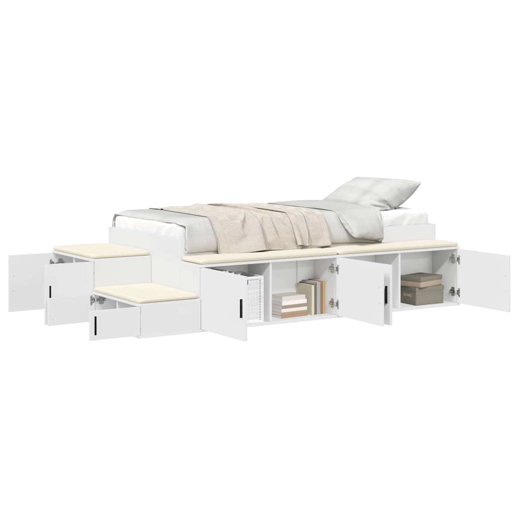 Struttura letto con contenitore Bianco 244 x 127 x 53.5 cm - homemem39