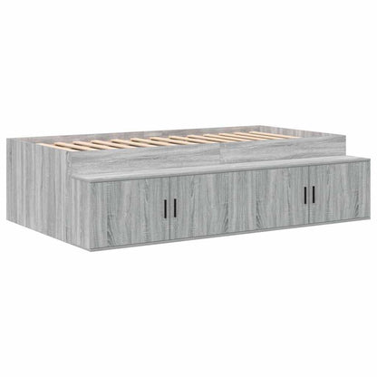 Struttura letto con contenitore con cassetto Grigio sonoma - homemem39