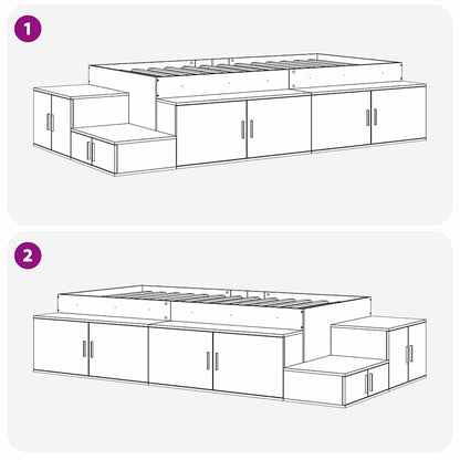Struttura letto con contenitore Bianco 244 x 118 x 53.5 cm - homemem39