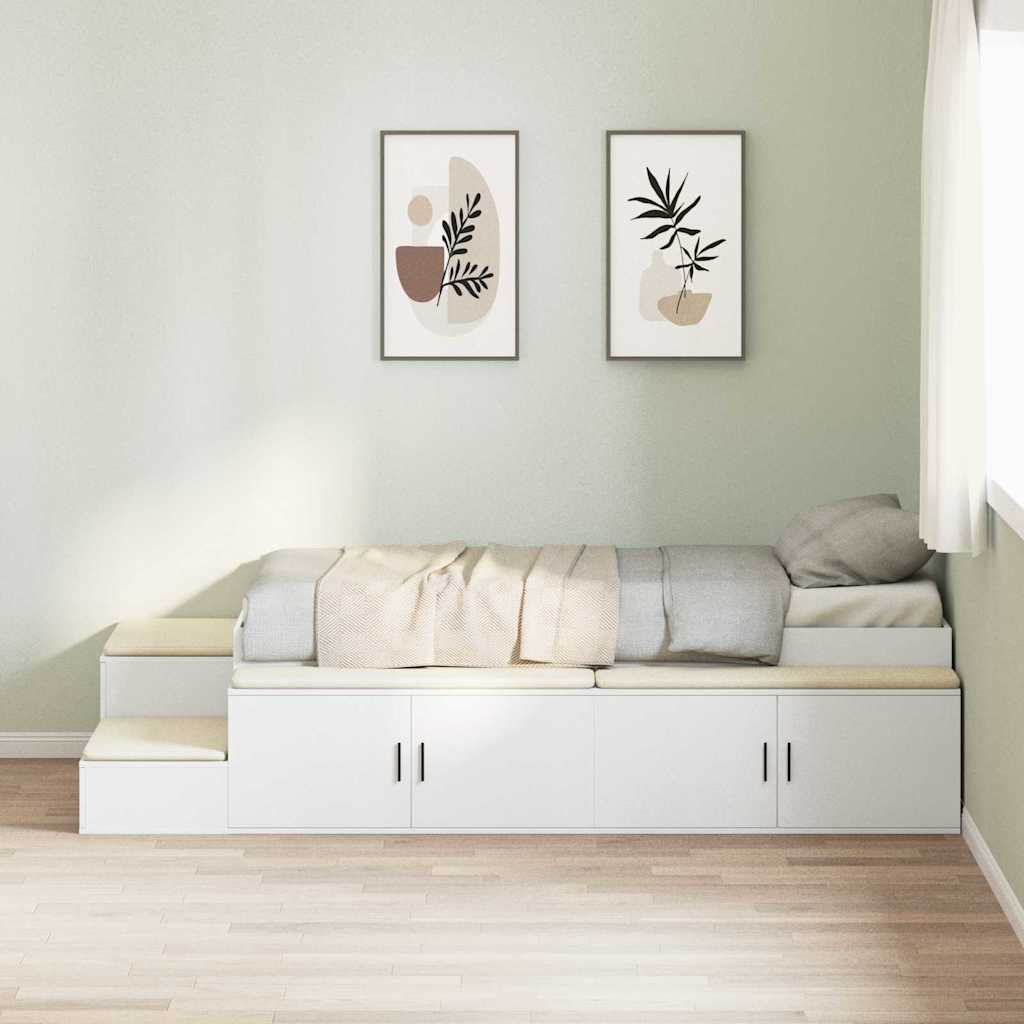 Struttura letto con contenitore Bianco 244 x 127 x 53.5 cm - homemem39