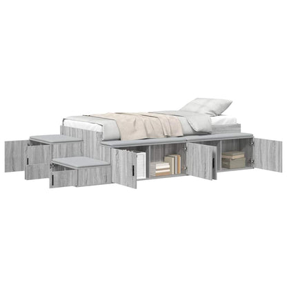 Struttura letto con contenitore con cassetto Grigio sonoma - homemem39