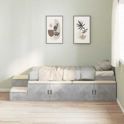Struttura letto con contenitore con cassetto Grigio cemento - homemem39