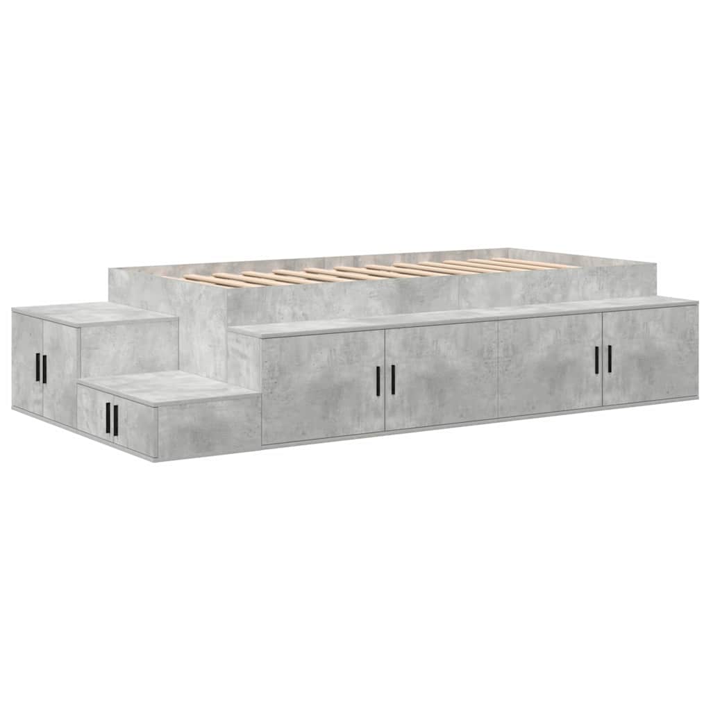 Struttura letto con contenitore con cassetto Grigio cemento - homemem39