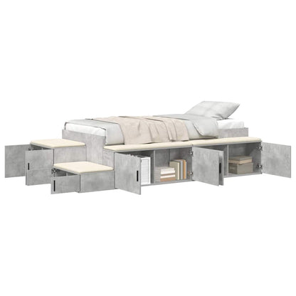 Struttura letto con contenitore con cassetto Grigio cemento - homemem39