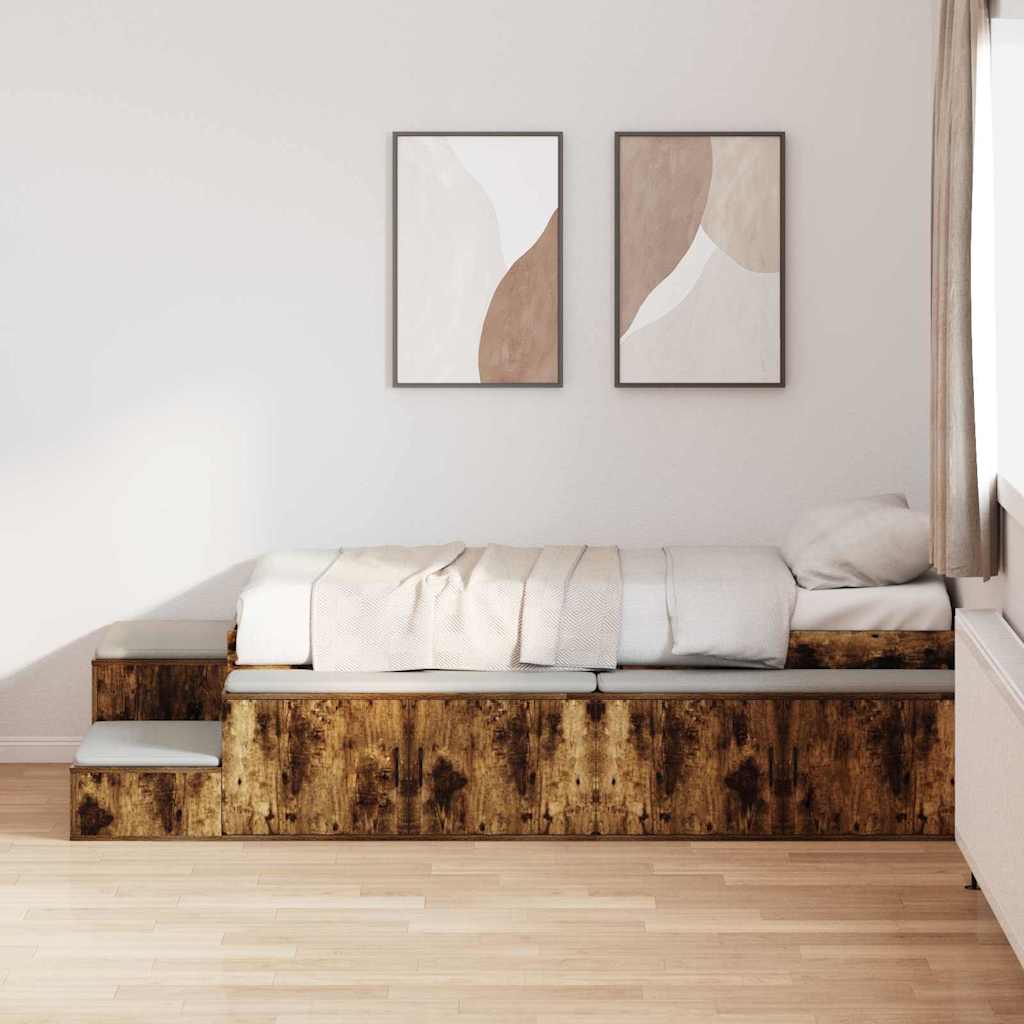 Struttura letto con contenitore Rovere fumé 75 cm | homemem39