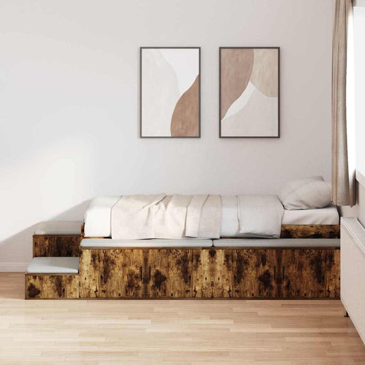 Struttura letto con contenitore Rovere fumé 75 cm | homemem39
