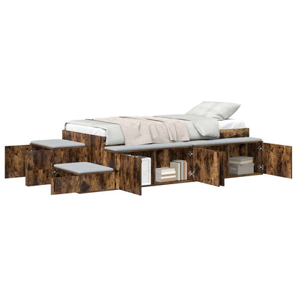 Struttura letto con contenitore Rovere fumé 75 cm | homemem39