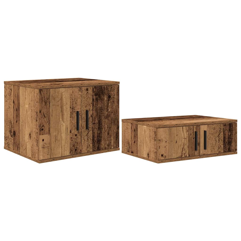 Struttura letto con contenitore con archiviazione Legno vecchio | homemem39