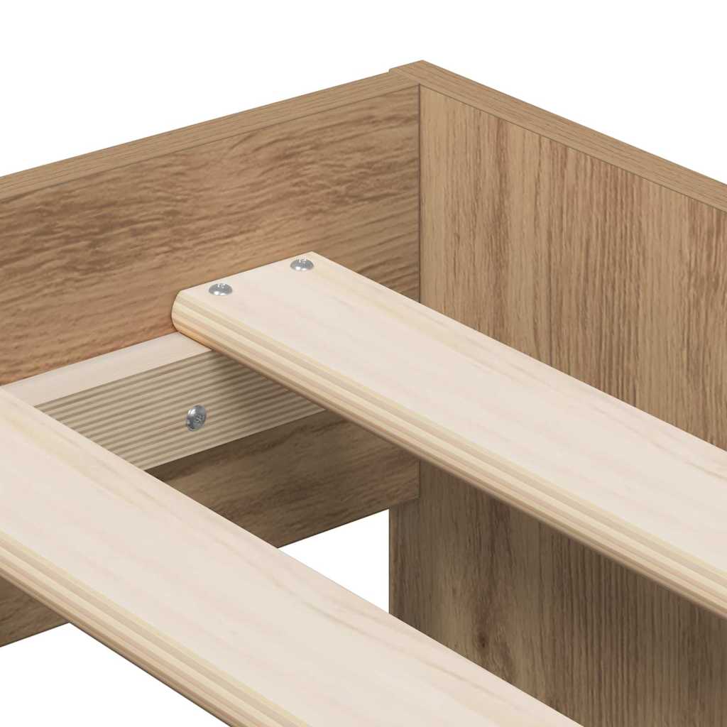 Struttura letto con contenitore Rovere artigianale 75 cm | homemem39
