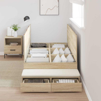 Struttura letto con contenitore con cassetto Rovere Sonoma - homemem39