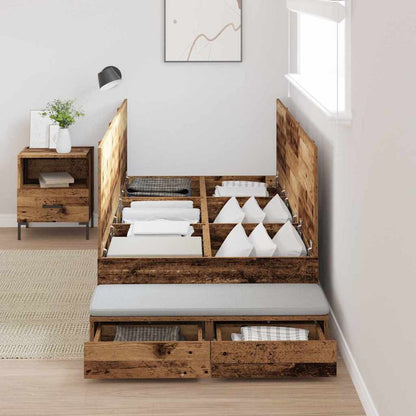 Struttura letto con contenitore Legno vecchio 80 cm | homemem39