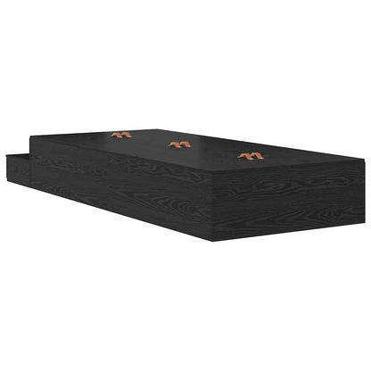Struttura letto con contenitore con cassetto Rovere Nero 90 cm