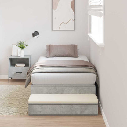 Struttura letto con contenitore Grigio cemento 90 cm