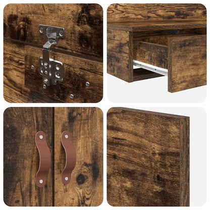 Struttura letto con contenitore con cassetto Rovere fumé 90 cm