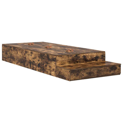 Struttura letto con contenitore con cassetto Rovere fumé 90 cm