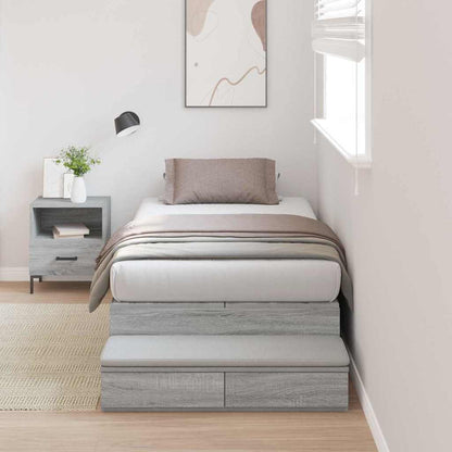 Struttura letto con contenitore Grigio Sonoma 90 cm | homemem39