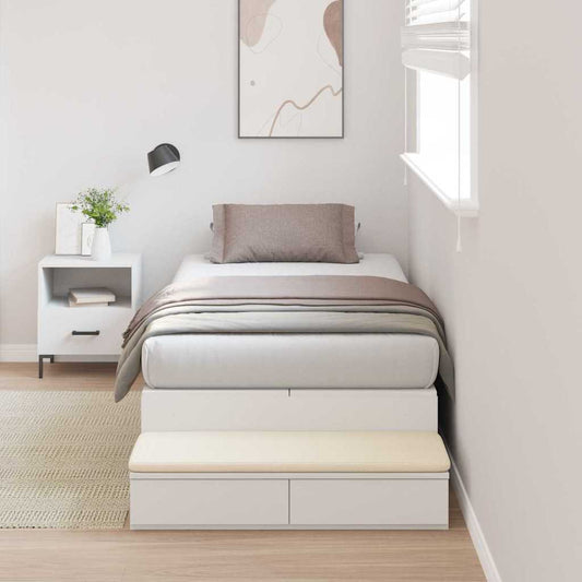 Struttura letto con contenitore con cassetto Bianco 100 cm