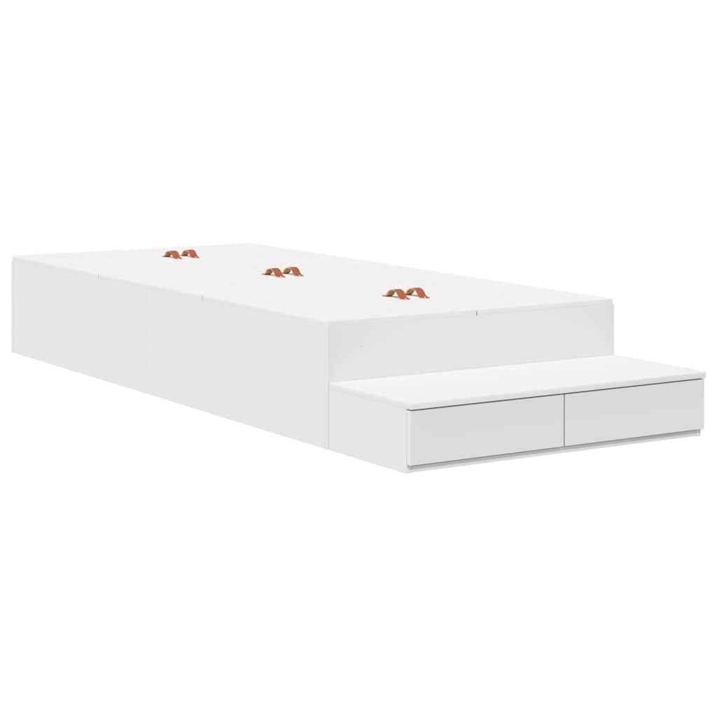 Struttura letto con contenitore con cassetto Bianco 100 cm