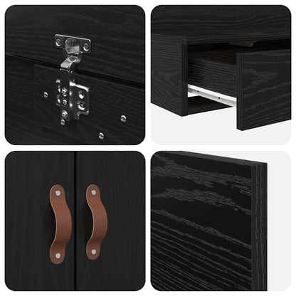 Struttura letto con contenitore con cassetto Rovere Nero 100 cm | homemem39