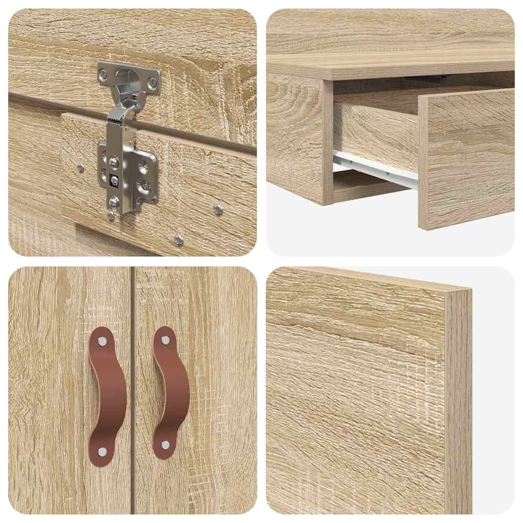 Struttura letto con contenitore Rovere Sonoma 100 cm