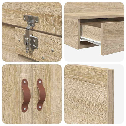 Struttura letto con contenitore Rovere Sonoma 100 cm