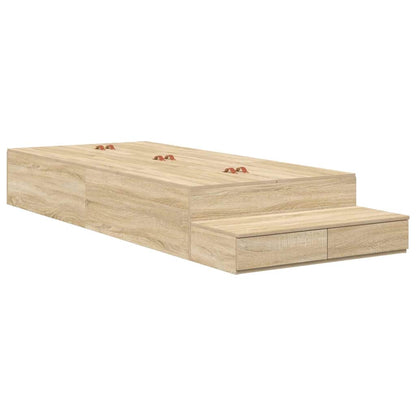 Struttura letto con contenitore Rovere Sonoma 100 cm