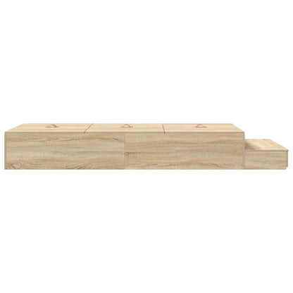 Struttura letto con contenitore Rovere Sonoma 100 cm