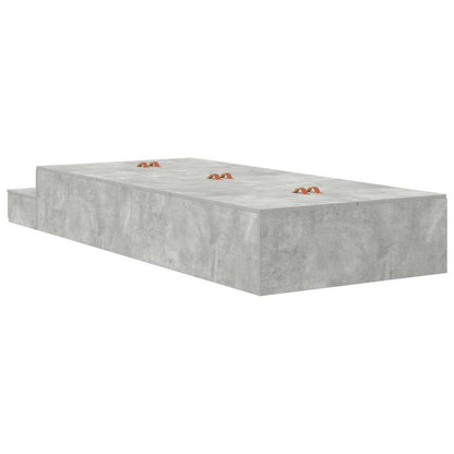 Struttura letto con contenitore Grigio cemento 100 cm