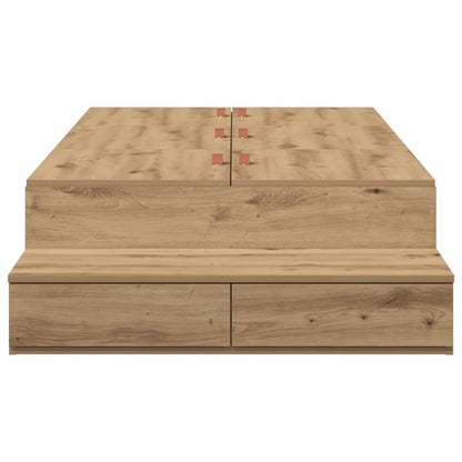 Struttura letto con contenitore Rovere artigianale 100 cm | homemem39
