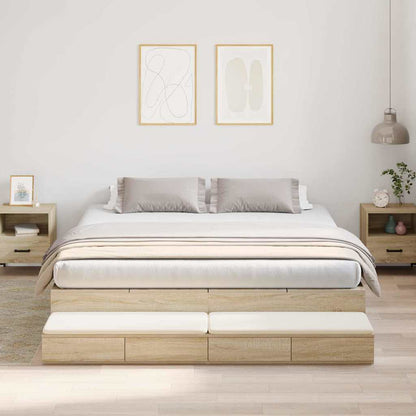 Struttura letto con contenitore con cassetto Rovere Sonoma - homemem39
