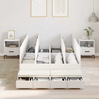 Struttura letto con contenitore Bianco 236.5 x 120 x 31.5 cm - homemem39