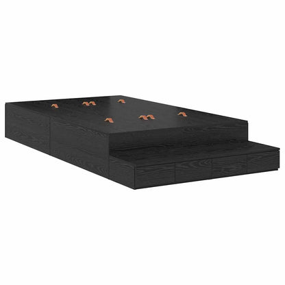 Struttura letto con contenitore con cassetto Rovere nero - homemem39