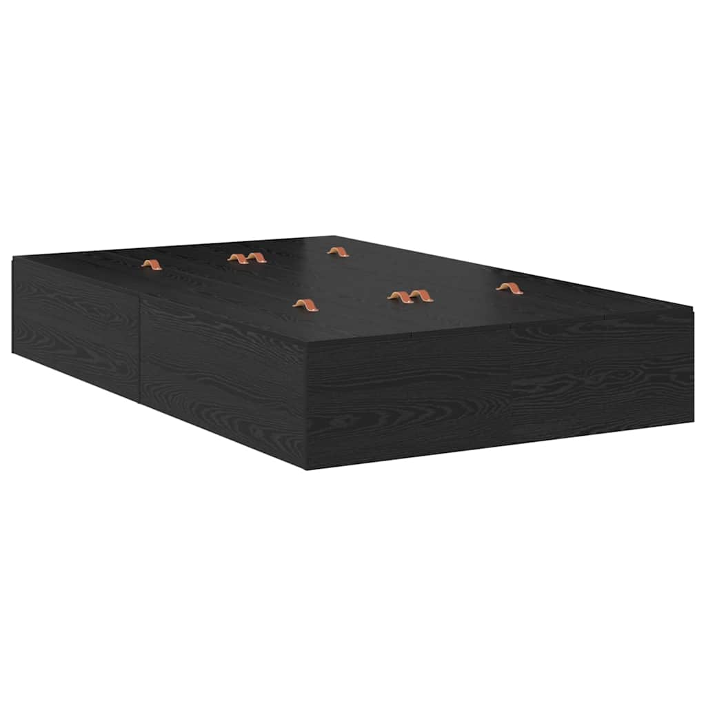 Struttura letto con contenitore con cassetto Rovere nero - homemem39