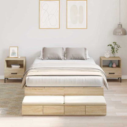 Struttura letto con contenitore con cassetto Rovere Sonoma - homemem39