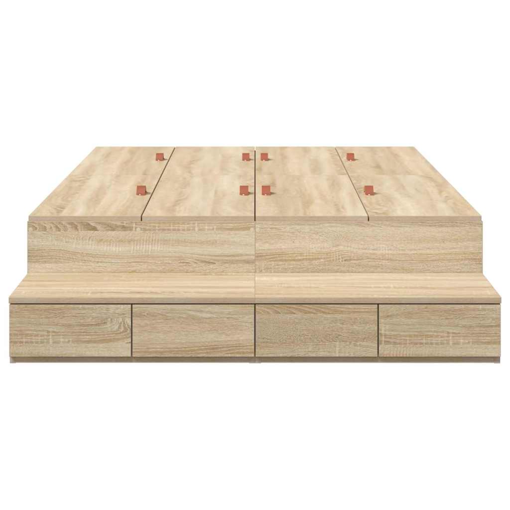 Struttura letto con contenitore con cassetto Rovere Sonoma - homemem39