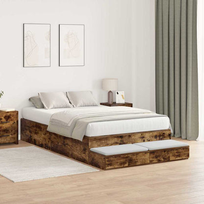 Struttura letto con contenitore con cassetto Rovere fumé 120 cm | homemem39