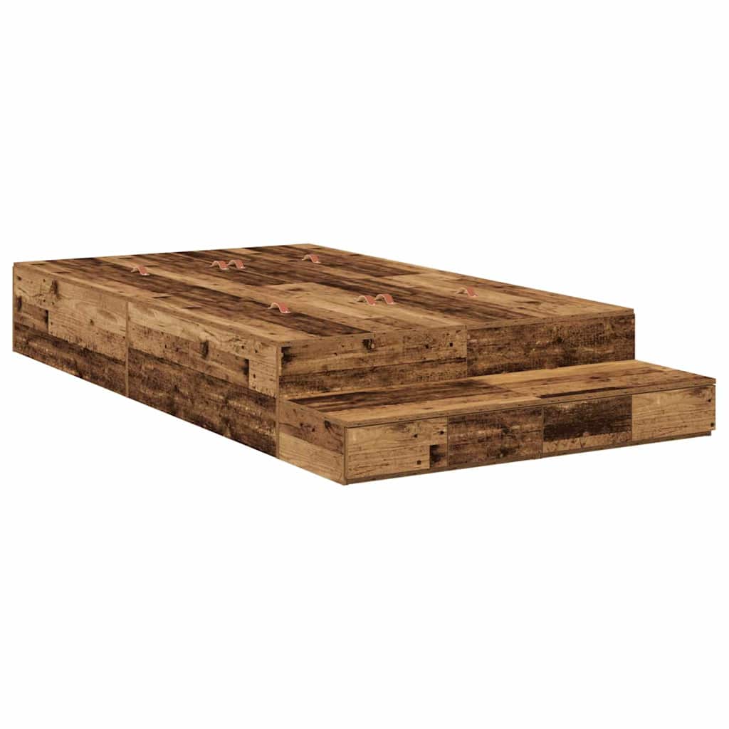 Struttura letto con contenitore Legno vecchio 120 cm