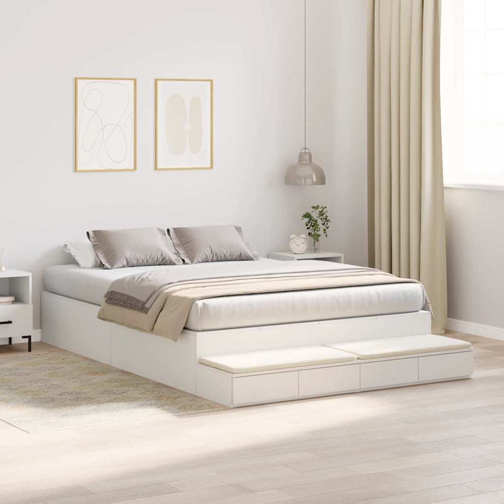 Struttura letto con contenitore Bianco 236.5 x 140 x 31.5 cm - homemem39