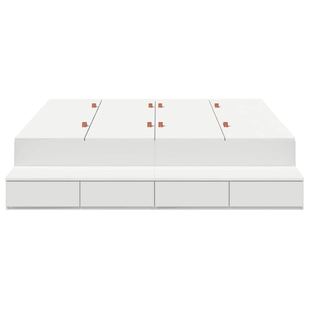 Struttura letto con contenitore Bianco 150 cm Legno multistrato | homemem39