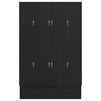 Struttura letto con contenitore con cassetto Rovere Nero 150 cm