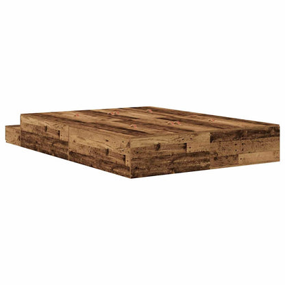 Struttura letto con contenitore con cassetto Legno vecchio - homemem39