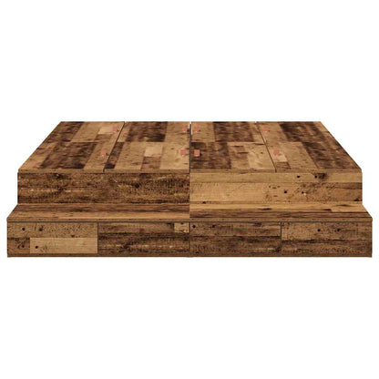 Struttura letto con contenitore con cassetto Legno vecchio - homemem39