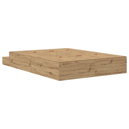 Struttura letto con contenitore Rovere artigianale 150 cm | homemem39
