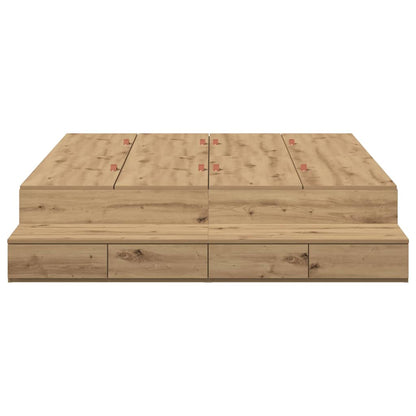 Struttura letto con contenitore Rovere artigianale 150 cm | homemem39
