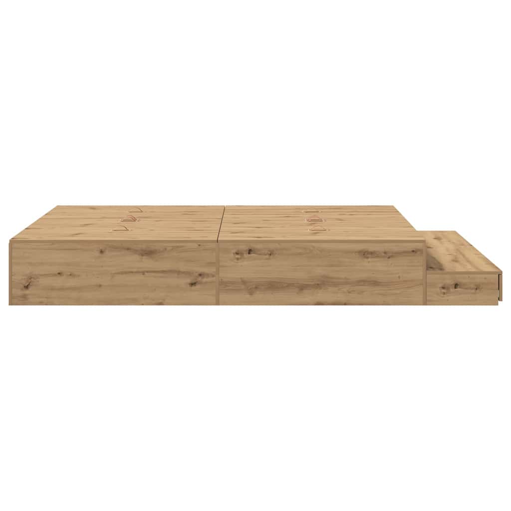 Struttura letto con contenitore Rovere artigianale 150 cm | homemem39