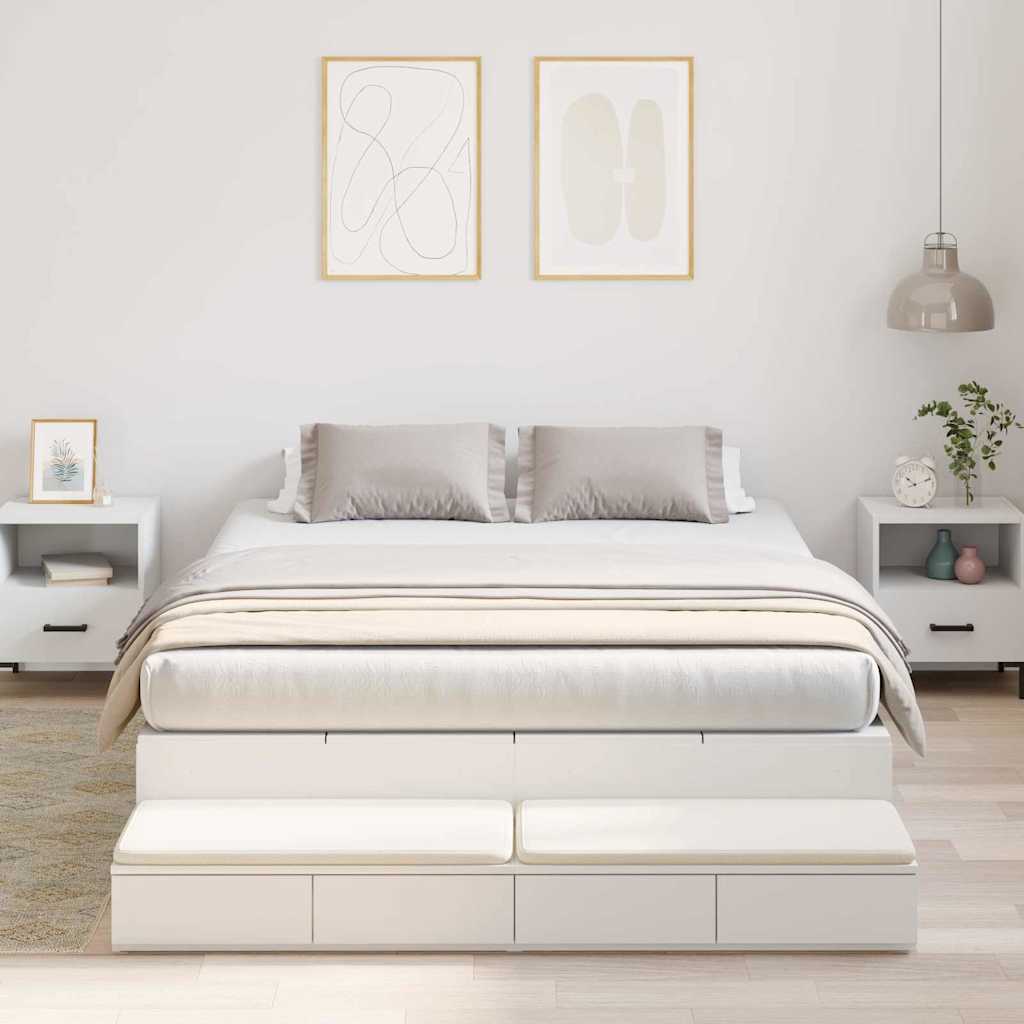 Struttura letto con contenitore Bianco 236.5 x 160 x 31.5 cm - homemem39