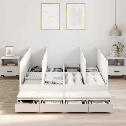 Struttura letto con contenitore Bianco 236.5 x 160 x 31.5 cm - homemem39