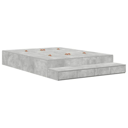 Struttura letto con contenitore con cassetto Grigio cemento - homemem39