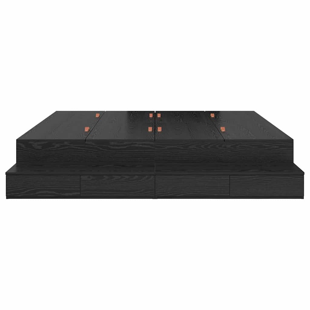 Struttura letto con contenitore con cassetto Rovere nero - homemem39