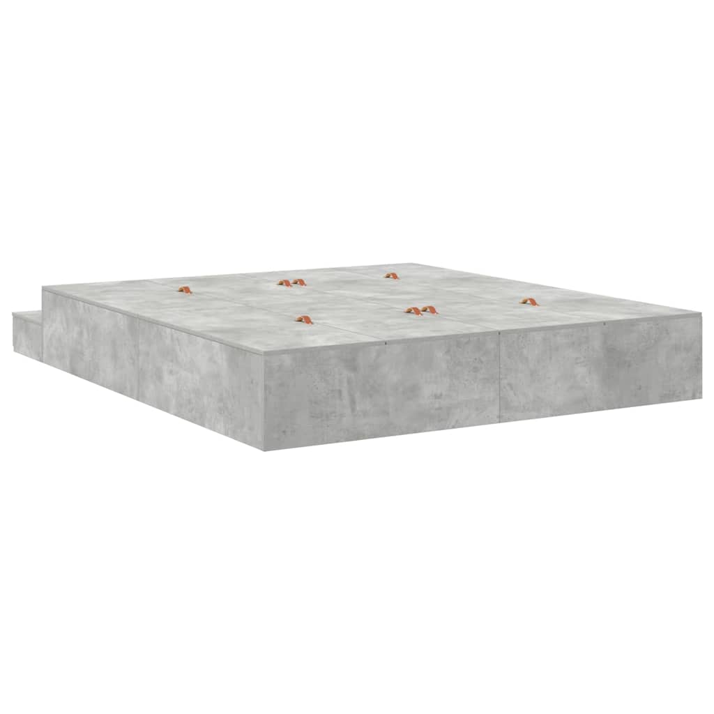Struttura letto con contenitore con cassetto Grigio cemento - homemem39